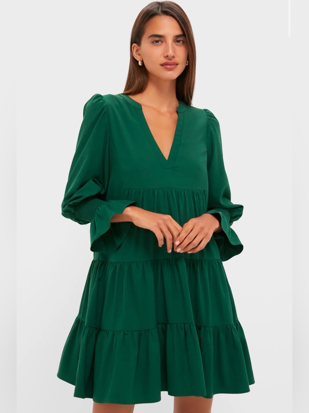 Tuckernuck Pomander Place Hunter Green Crepe Kenzo Mini Dress Medium NEW NWT